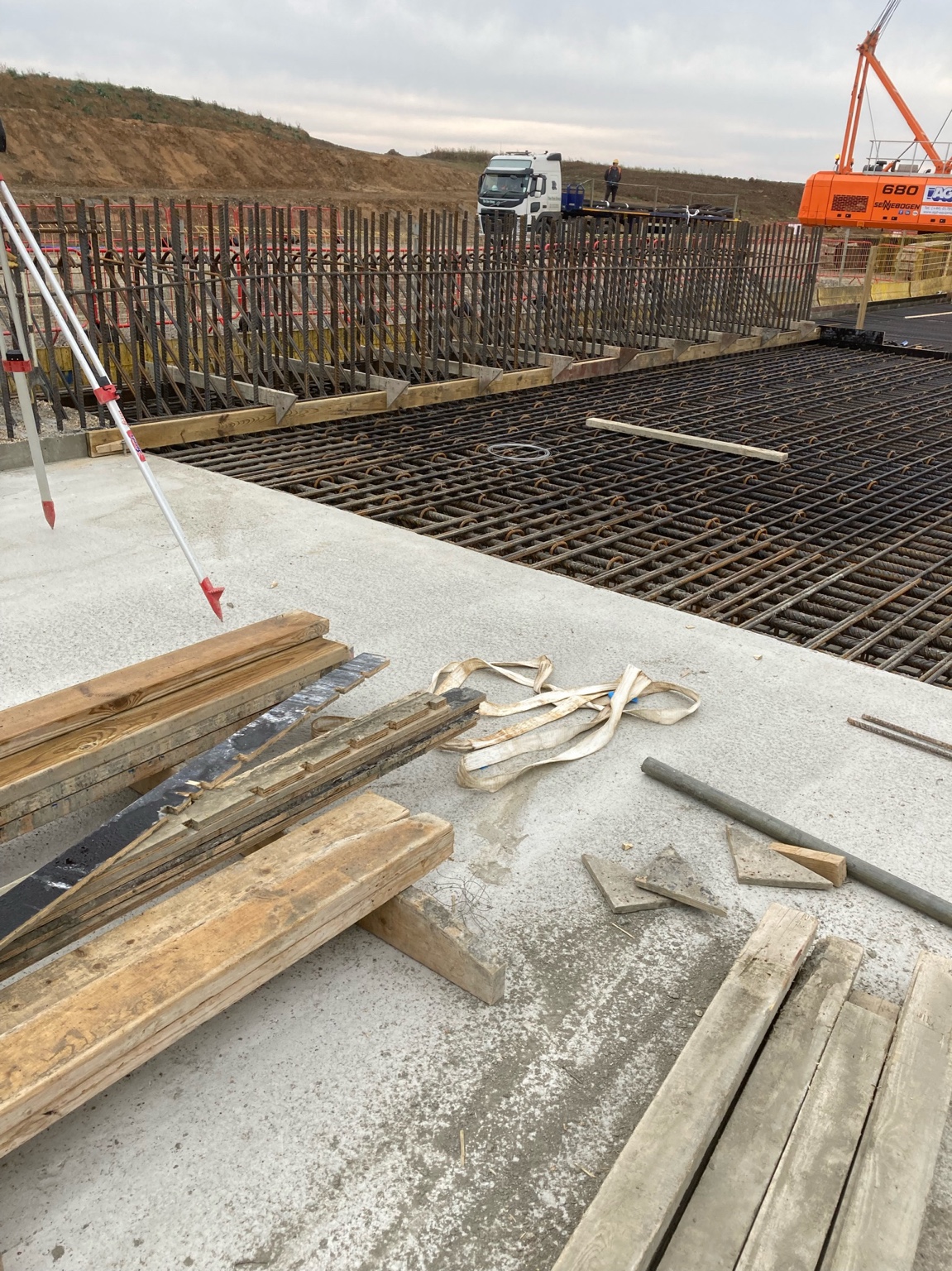 Reinforcement works inside the Junction 15 M1 railway tunnel