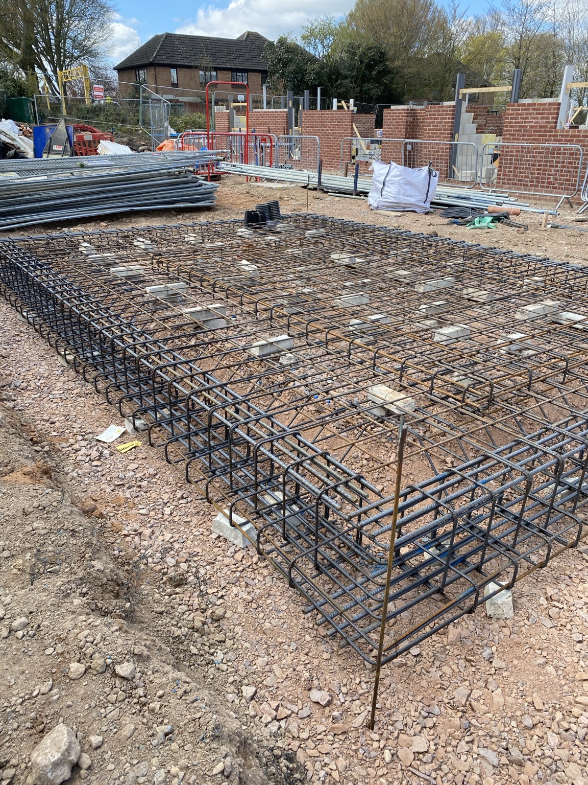 Residential foundation and slab reinforcement works