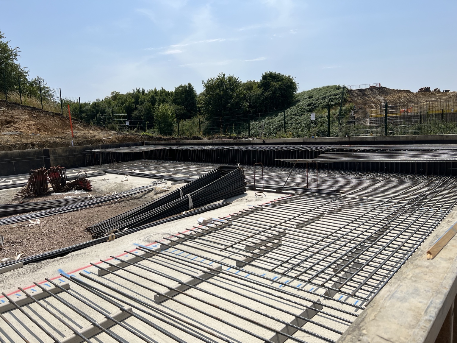 Reinforced concrete base reinforcement at Sandy Lane Relief Road