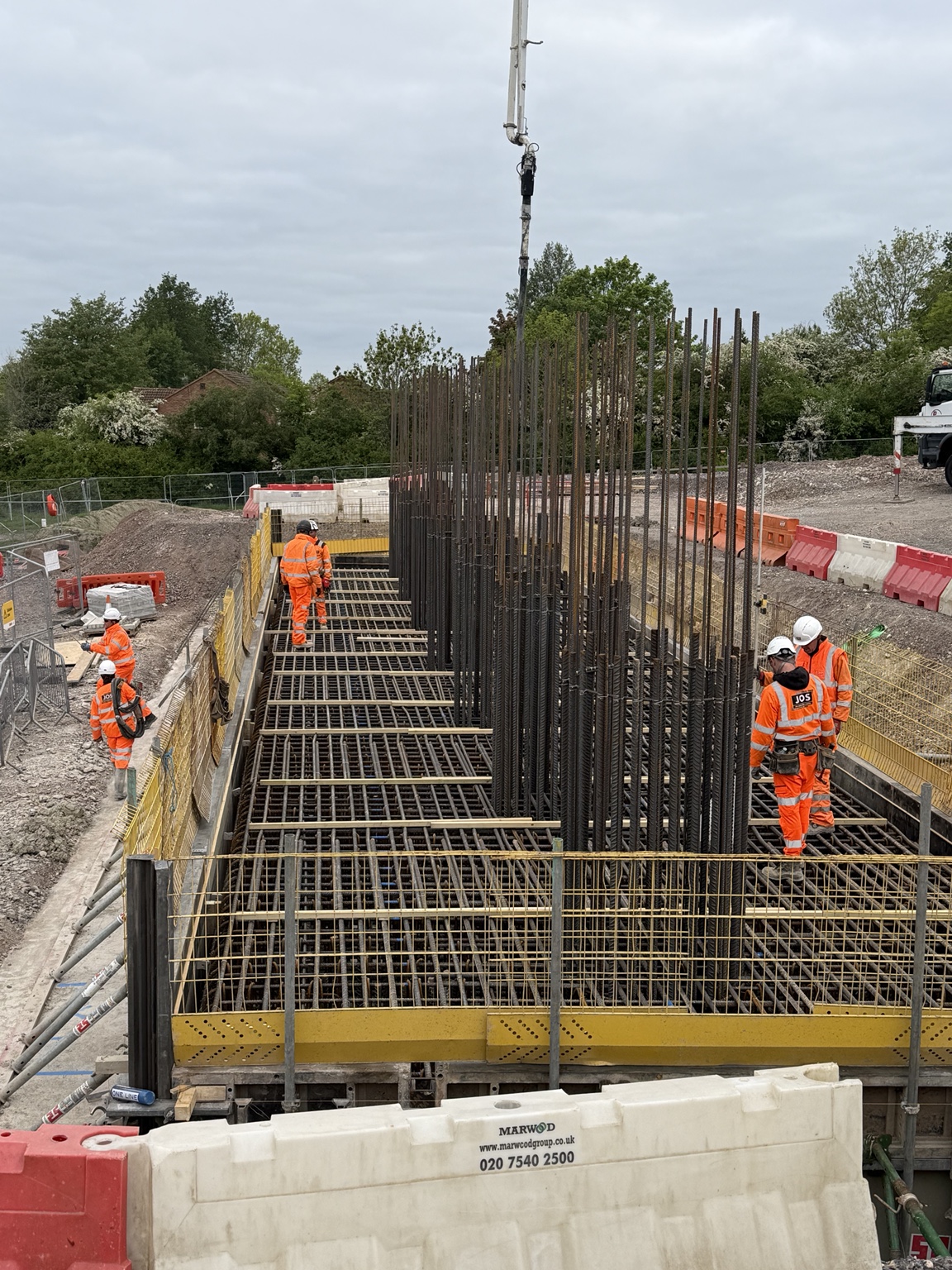 Steel reinforcement works on the SEALR Railway Bridge